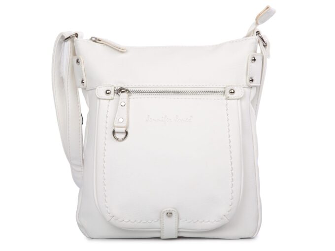 Biała torebka damska na ramię z miękkiej skóry ekologicznej Jennfier Jones