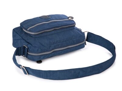 Lekka materiałowa torebka na ramię granatowa Bag Street z kreszu - obrazek 5