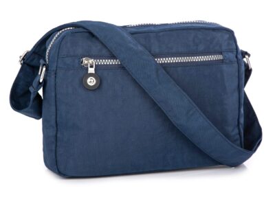 Lekka materiałowa torebka na ramię granatowa Bag Street z kreszu - obrazek 4