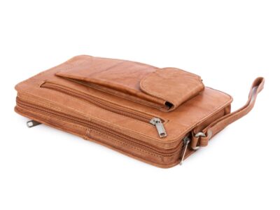 Skórzana saszetka męska do ręki jasnobrązowa Bag Street - obrazek 5