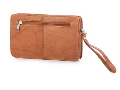 Skórzana saszetka męska do ręki jasnobrązowa Bag Street - obrazek 3