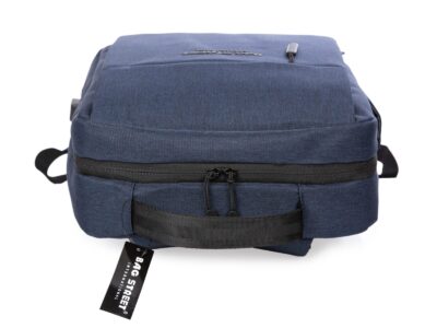 Elegancki granatowy plecak na studia z kieszenią na laptopa - obrazek 6