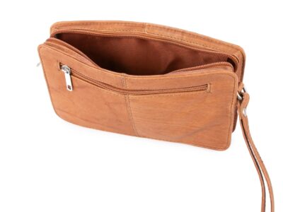 Skórzana saszetka męska do ręki jasnobrązowa Bag Street - obrazek 6