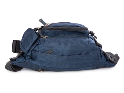 Granatowa saszetka biodrowa z wieloma kieszonkami Bag Street - obrazek 5