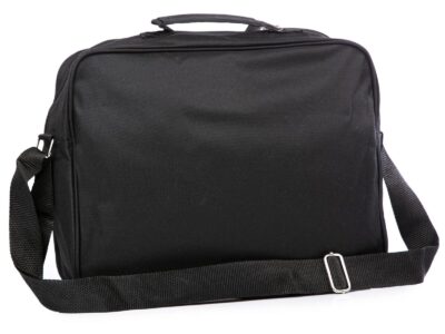 Sanchez Casual - Pojemna czarna torba męska na ramię nylonowa A4 - obrazek 3