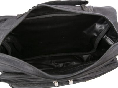 Sanchez Casual - Pojemna czarna torba męska na ramię nylonowa A4 - obrazek 5