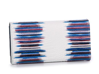 Portfel damski lakierowany z kieszenią zapinaną na bigiel wewnątrz RFID biały - obrazek 2