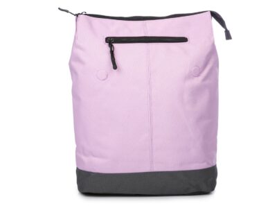 Fiołkowo fioletowy plecak miejski z klapką i miejscem na laptopa - obrazek 5