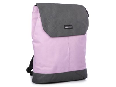 Fiołkowo fioletowy plecak miejski z klapką i miejscem na laptopa - obrazek 2