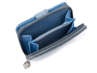 Średni błękitny portfel damski ze skóry ekologicznej Jennifer Jones - obrazek 7