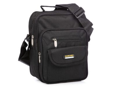 Pojemna saszetka męska na ramię czarna materiałowa Sanchez Casual - obrazek 2