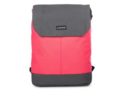 Miejski plecak z klapką mieszczący A4 z miejscem na laptopa różowy