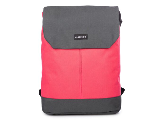 Miejski plecak z klapką mieszczący A4 z miejscem na laptopa różowy