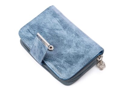Średni błękitny portfel damski ze skóry ekologicznej Jennifer Jones - obrazek 3