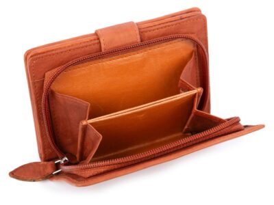 Portfel damski skórzany koniakowy brąz Money Maker - obrazek 5