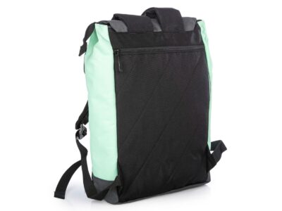 Jasnozielony pastelowy plecak miejski z klapką mieszczący A4 - obrazek 5