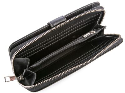 Duży czarny portfel damski poziomy ze skóry ekologicznej Jennifer Jones - obrazek 5
