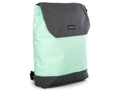 Jasnozielony pastelowy plecak miejski z klapką mieszczący A4 - obrazek 3