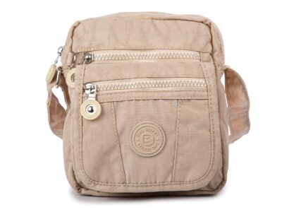 Jasnobeżowa turystyczna torebka na ramię lekka z kreszu Bag Street - obrazek 2