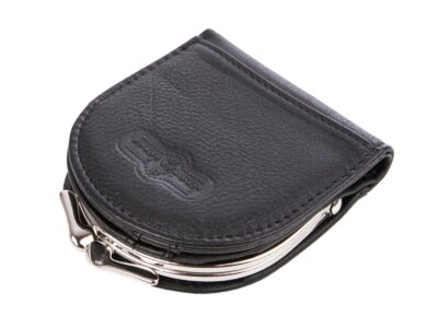 Czarny portfel skórzany typu bilonówka "podkówka" Jennifer Jones - obrazek 3