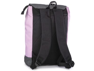 Fiołkowo fioletowy plecak miejski z klapką i miejscem na laptopa - obrazek 3