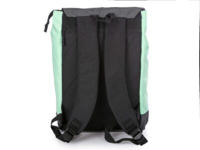 Jasnozielony pastelowy plecak miejski z klapką mieszczący A4 - obrazek 4