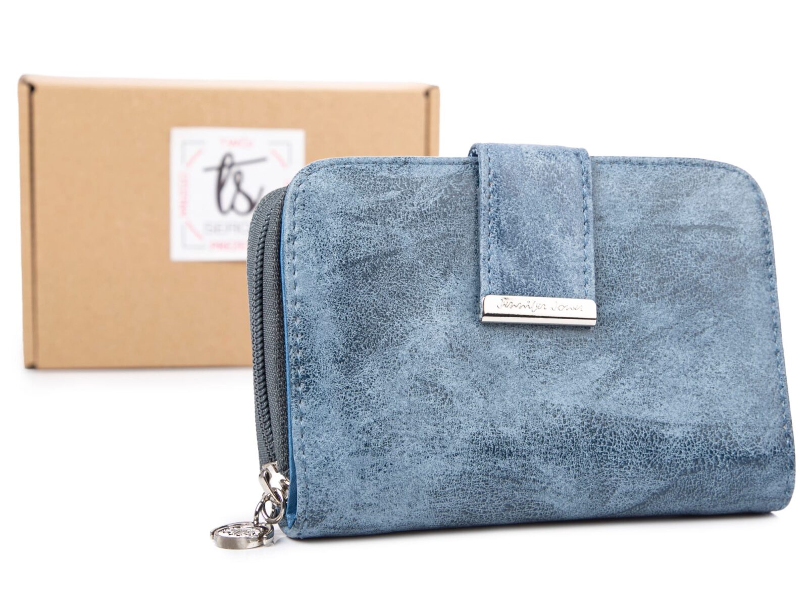 Jasnoniebieski średni portfel damski Jennifer Jones