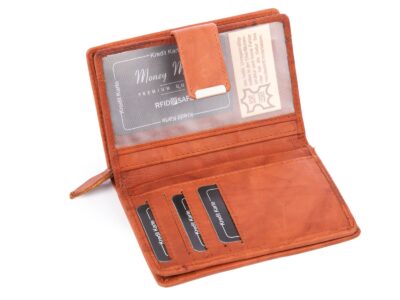 Portfel damski skórzany koniakowy brąz Money Maker - obrazek 4