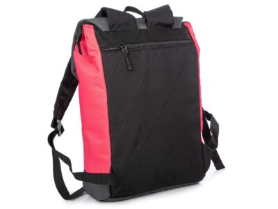 Miejski plecak z klapką mieszczący A4 z miejscem na laptopa różowy - obrazek 5