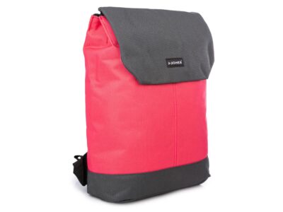 Miejski plecak z klapką mieszczący A4 z miejscem na laptopa różowy - obrazek 2