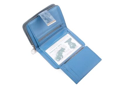 Średni błękitny portfel damski ze skóry ekologicznej Jennifer Jones - obrazek 5