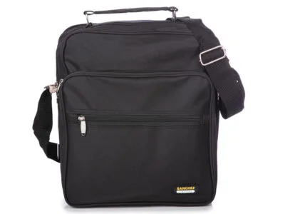 Czarna pionowa torba męska do pracy pionowa