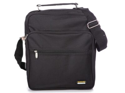 Czarna pionowa torba męska do pracy pionowa