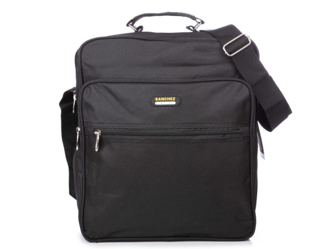 Duża czarna pionowa torba męska robocza do pracy na ramię