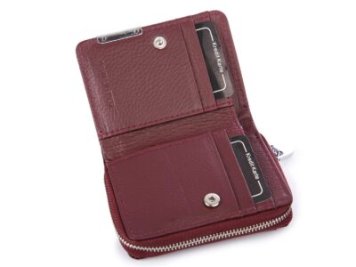 Mały bordowy portfel damski lakierowany Jennifer Jones - obrazek 3