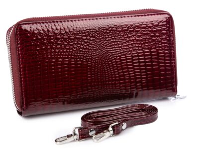 Portfel damski z paskiem na ramię bordowy Jennifer Jones - obrazek 3