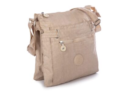 Lekka materiałowa torebka na ramię z wieloma przegródkami jasny beż Bag Street - obrazek 2