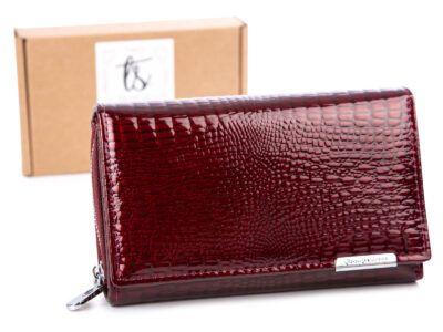 Duży czereśniowo-czerwony portfel damski Jennifer Jones