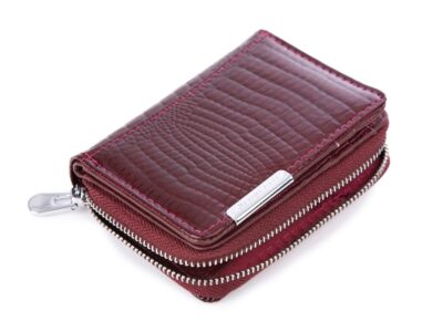 Mały bordowy portfel damski lakierowany Jennifer Jones - obrazek 6