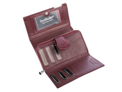 Ciemno czerwony czereśniowy portfel damski lakierowany RFID Jennifer Jones - obrazek 5