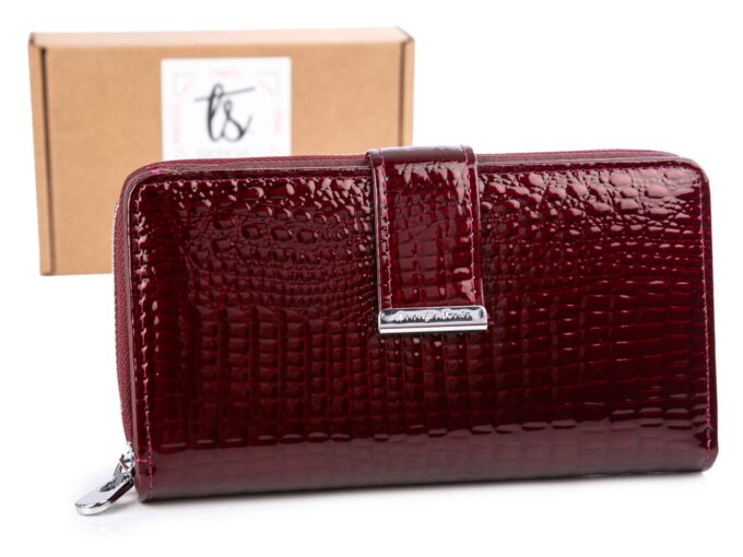 Bordowy portfel damskie burgund