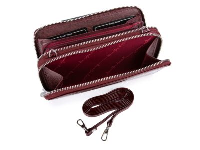 Portfel damski z paskiem na ramię bordowy Jennifer Jones - obrazek 6
