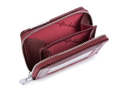 Mały bordowy portfel damski lakierowany Jennifer Jones - obrazek 5