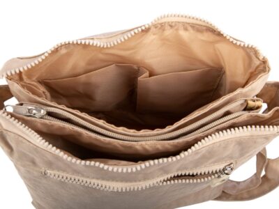 Lekka materiałowa torebka na ramię z wieloma przegródkami jasny beż Bag Street - obrazek 8