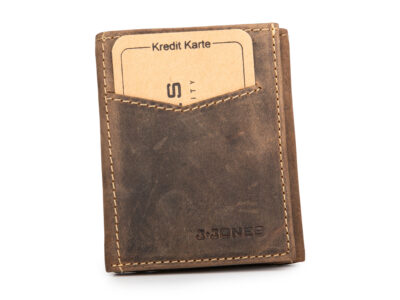 Cienki portfel etui skórzany męski z RFID vintage