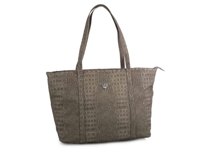 8939793e371f4119722326ae234b03ff.jpg Ciemnoszara torba damska shopperka tłocozna jak skóra krokodyla