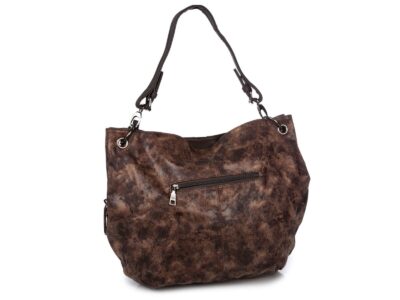 Torebka damska brązowa typu worek cieniowana brązowa miękka Jennifer Jones - obrazek 3