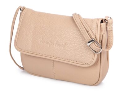 Mała beżowa torebka damska ze skóry naturalnej Jennifer Jones - obrazek 2