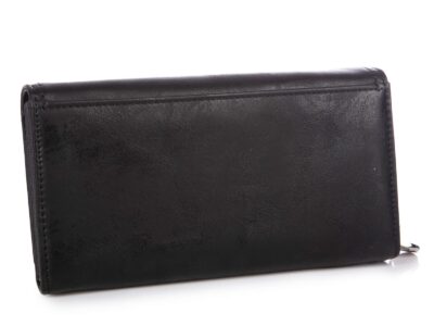 Duży czarny portfel damski z miękkiej skóry ekologicznej Jennifer Jones - obrazek 2