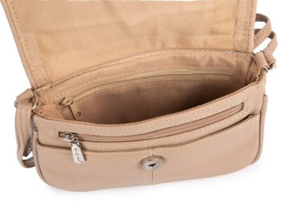 Mała beżowa torebka damska ze skóry naturalnej Jennifer Jones - obrazek 5